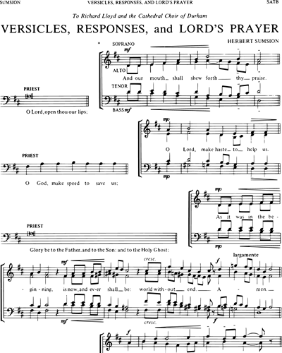 Versicles, Responses And Lord's Prayer — Herbert Sumsion