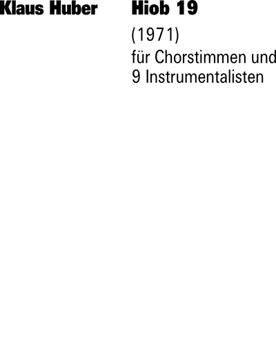 Hiob 19 — Klaus Huber