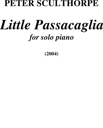 Little Passacaglia — Peter Sculthorpe