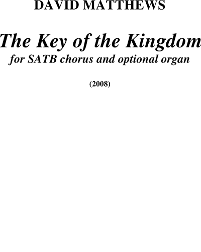 The Key of the Kingdom — David Matthews