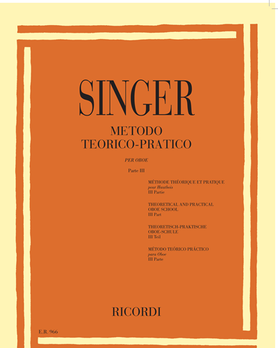 Metodo teorico-pratico per oboe Parte III — Sigismondo Singer