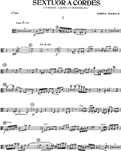 Sextuor à Cordes, op. 368 — 米约
