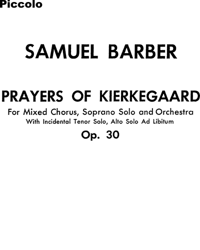 Prayers of Kierkegaard, op. 30 — 巴伯