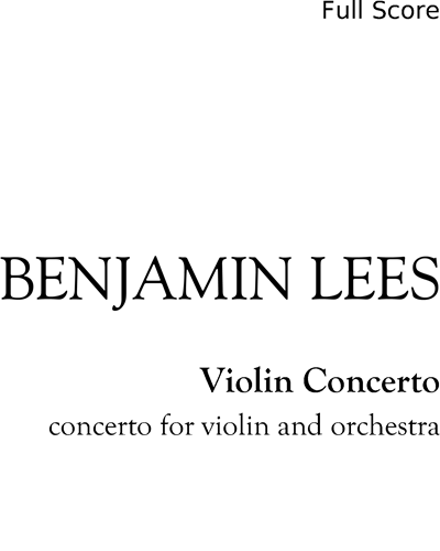 Violin Concerto — Benjamin Lees