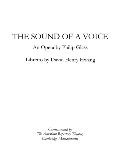 The Sound of a Voice — Philip Glass