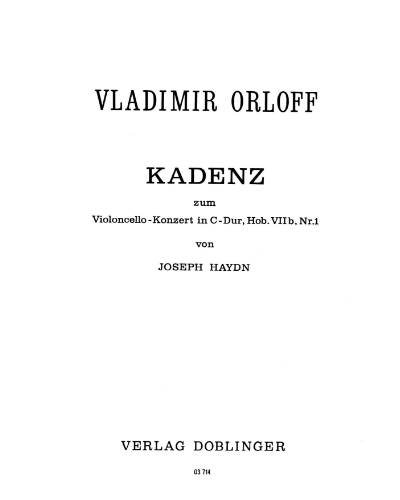 Cadenza for Haydn Cello Concerto in C Major, Hob. VIIb:1 — Vladimir Orloff