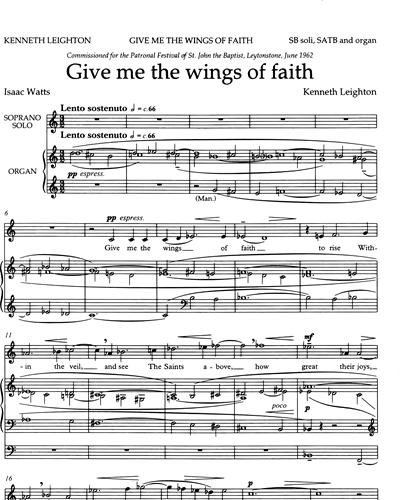 Give Me The Wings Of Faith — Kenneth Leighton