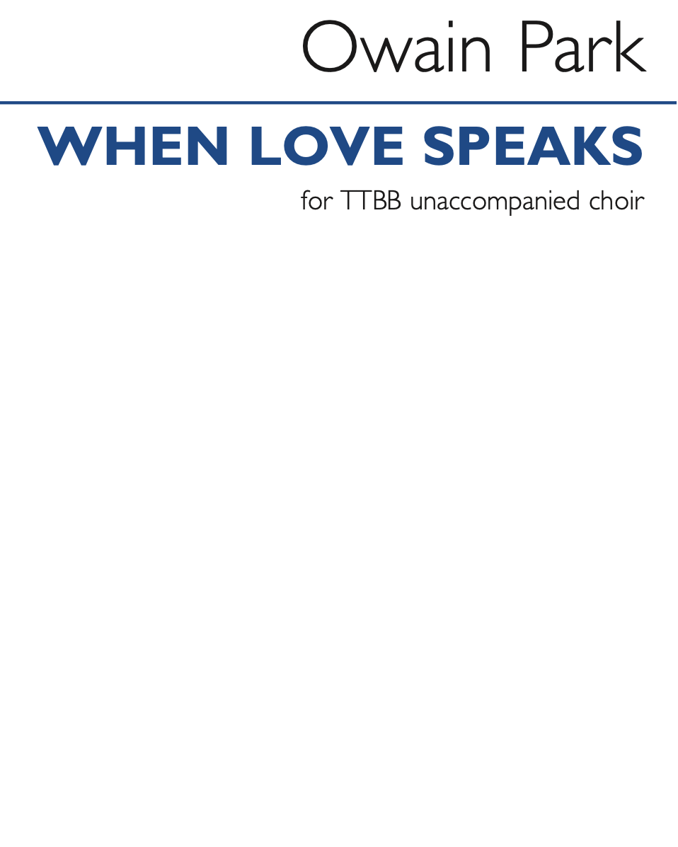 When love speaks (from 'Shakespeare Love Songs') — Owain Park