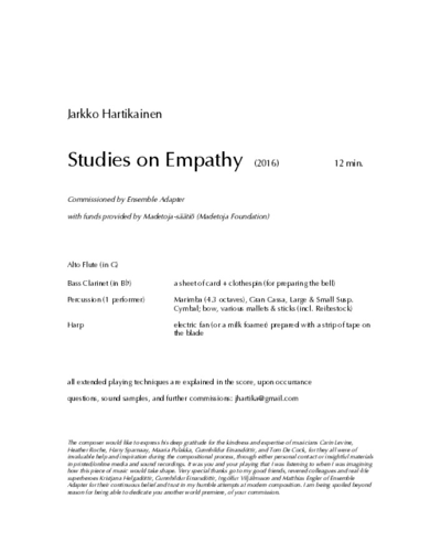 Studies on Empathy — Jarkko Hartikainen