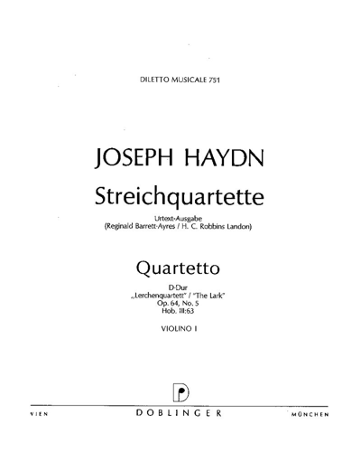 String Quartet in D major, op. 64/5, 'The Lark' — 海顿