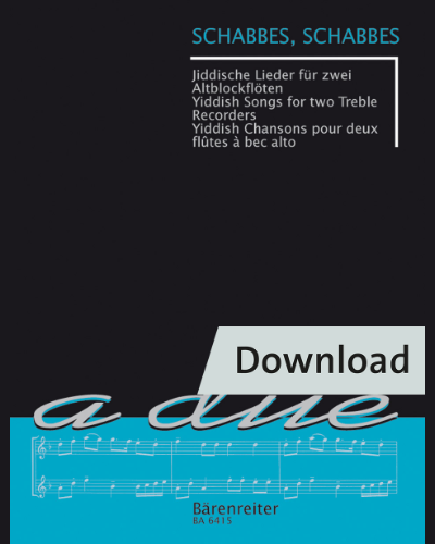 Schabbes, Schabbes für zwei Altblockflöten — Peter Goden