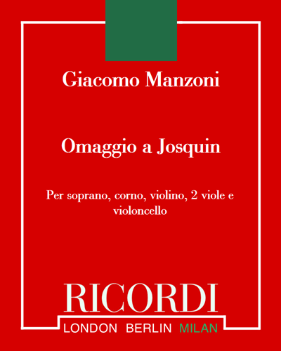 Omaggio a Josquin — 贾科莫·曼佐尼