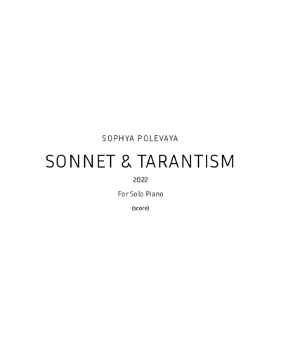 Sonnet & Tarantism — Sophya Polevaya