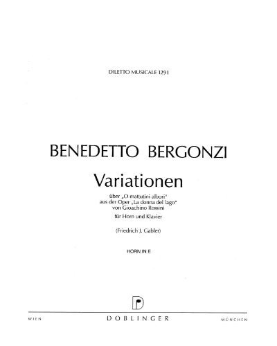 Rossini Variations — Benedetto Bergonzi