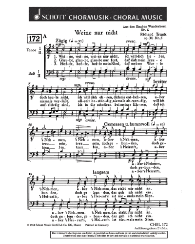 6 Lieder aus des Knaben Wunderhorn — Richard Trunk