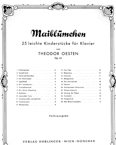Maiblümchen, op. 61 — Theodor Oesten