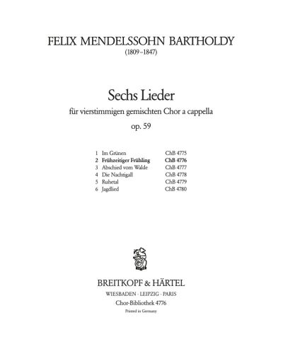Frühzeitiger Frühling, MWV F 23 op. 59/2 — 门德尔松
