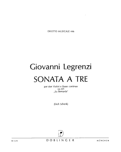 Sonata a Tre in D minor 'La Bernarda', op. 4/1 — Giovanni Legrenzi
