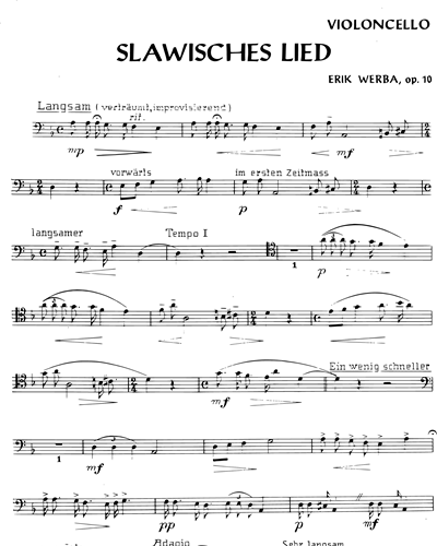 Slavonic Song, op. 10 — Erik Werba