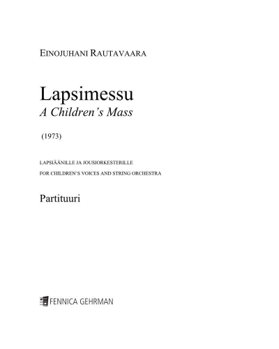 Children's Mass — 劳塔瓦拉