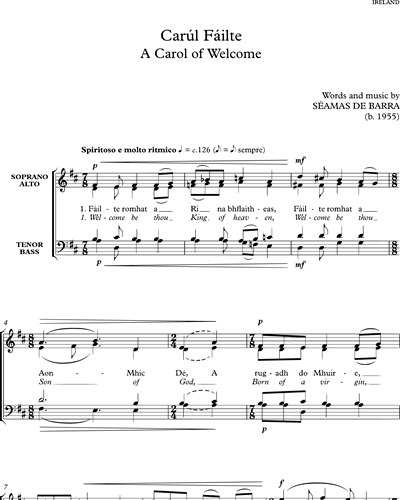 CarÃºl FÃ¡ilte (A Carol of Welcome) — Séamas de Barra