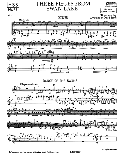Three Pieces from 'Swan Lake', op. 20 — 柴可夫斯基