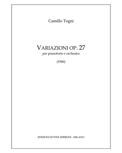 Variations, op. 27 — Camillo Togni
