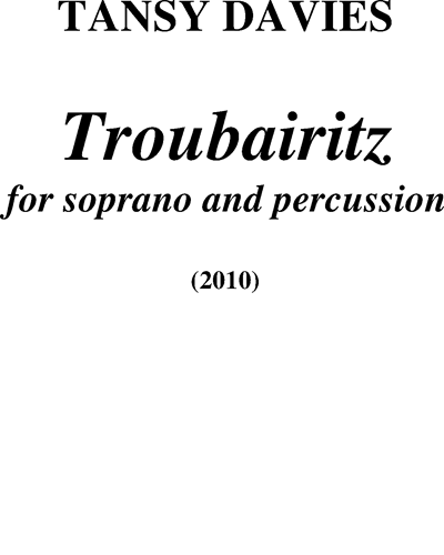 Troubairitz — Tansy Davies