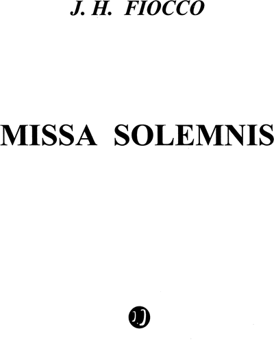 Missa Solemnis — Joseph-Hector Fiocco