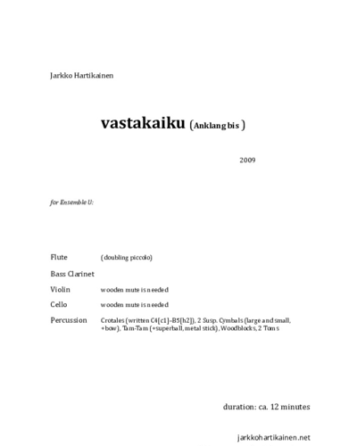 vastakaiku — Jarkko Hartikainen