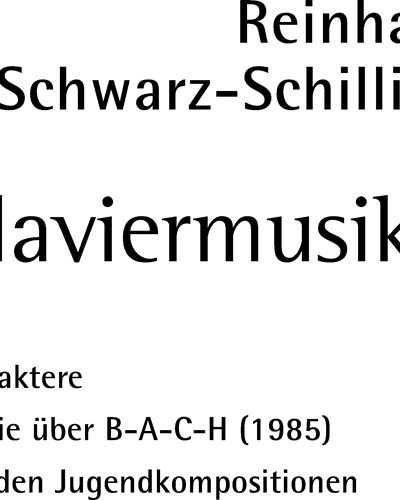Piano Music — Reinhard Schwarz-Schilling
