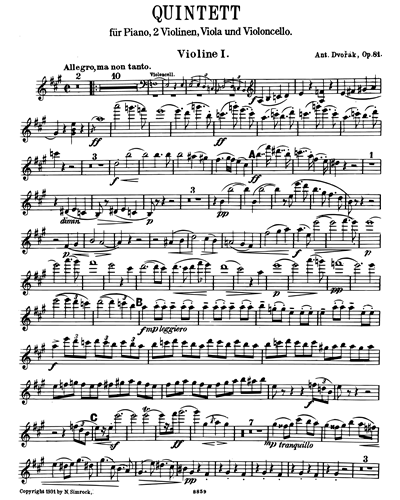 Piano Quintet in A, op. 81 — 德沃夏克