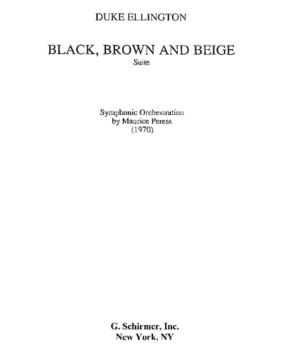 Black, Brown and Beige — 艾灵顿公爵