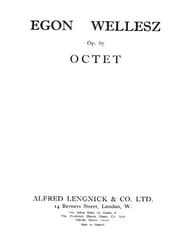 Octet, op. 67 — 埃贡·韦勒斯