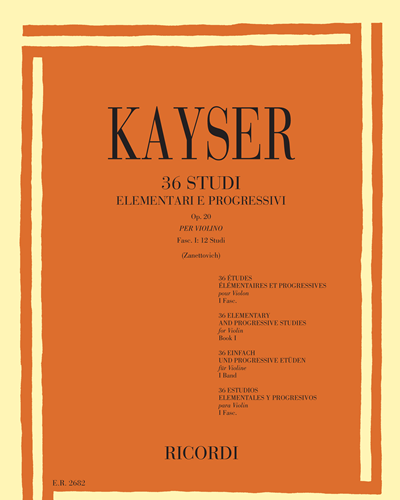 Twelve Studies, op. 20 Fasc. I — Heinrich Ernst Kayser
