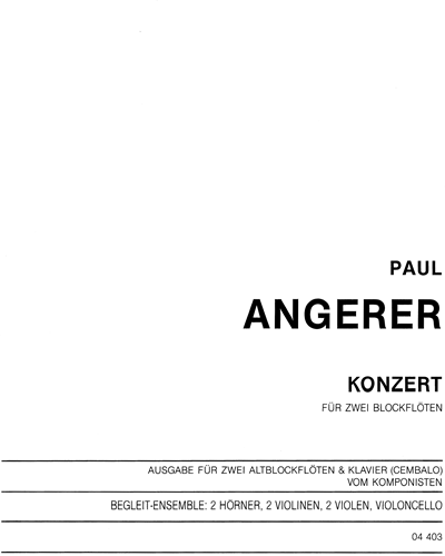 Konzert — Paul Angerer