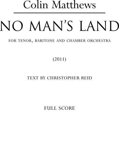 No Man's Land — Colin Matthews
