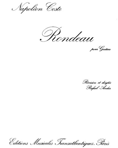 Rondeau pour guitare — Napoléon Coste