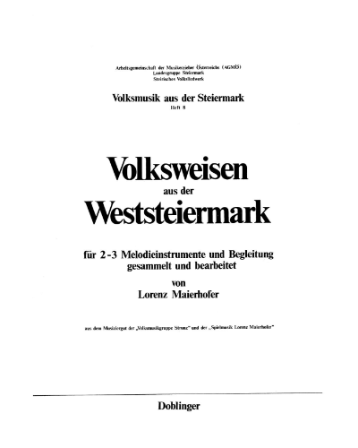 Volksmusik aus der Steiermark, Vol. 8 — Lorenz Maierhofer