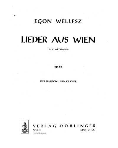 Lieder aus Wien, op. 82 — 埃贡·韦勒斯