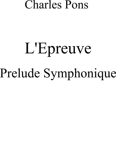 Épreuve: Prélude Symphonique — Charles Pons