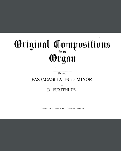 Passacaglia in D minor, BuxWV 161 — Dieterich Buxtehude