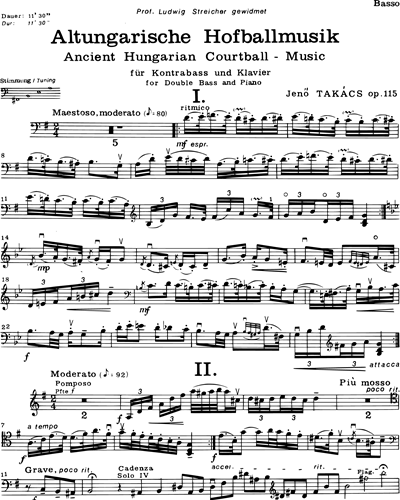Altungarische Hofballmusik, op. 115 — Jenő Takács