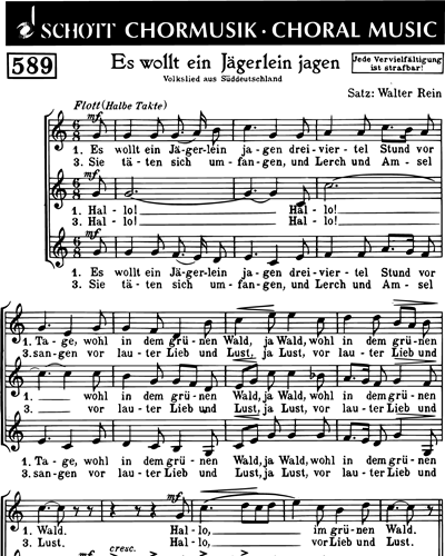 Es wollt ein Jägerlein jagen — Walter Rein