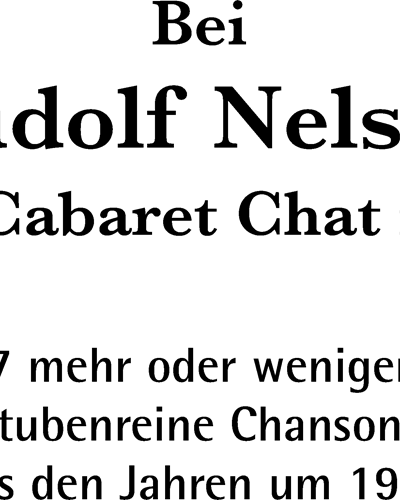 Bei Rudolf Nelson im Cabaret Chat noir — Rudolf Nelson
