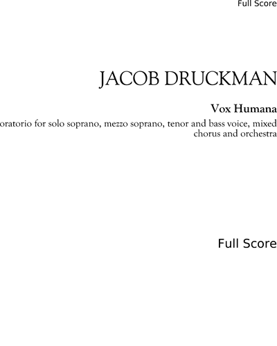 Vox Humana — Jacob Druckman