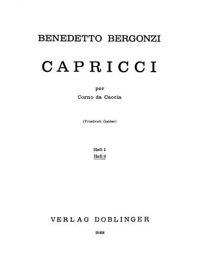 Capricci per il Corno da caccia, Book 2 — Benedetto Bergonzi