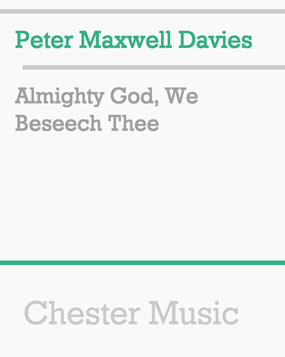 Almighty God, We Beseech Thee — 马克斯韦尔·戴维斯