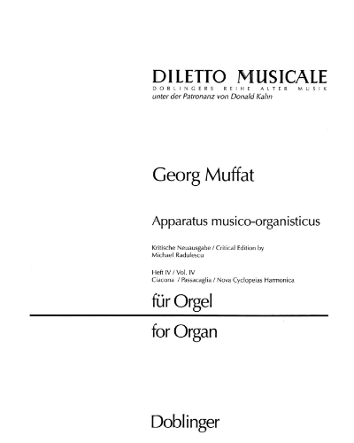 Apparatus musico-organisticus, Vol. 4 — Georg Muffat