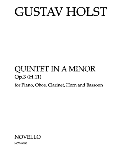 Quintet in A minor, op. 3, H. 11 — 霍尔斯特